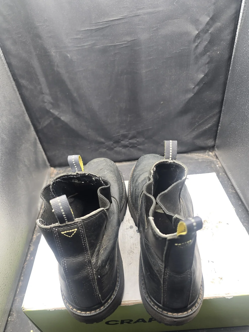 Men's Black Chelsea Work Boots with Pull Tabs